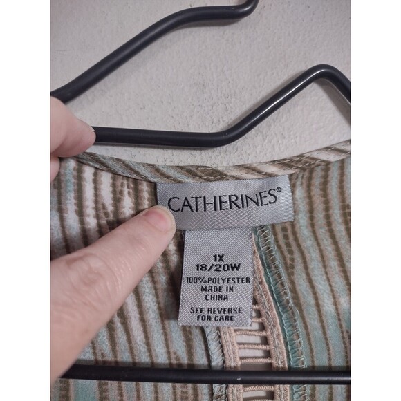 Catherines Wrap Shawl Kimono Jacket Blazer Olive Size 1X 18/20W Boho - Picture 2 of 6